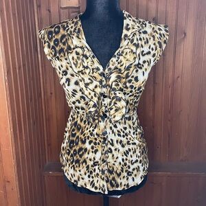 Vintage Leopard Print Blouse